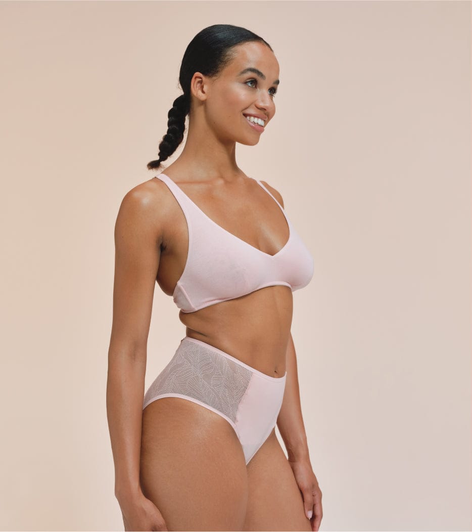 Lace High-Waist - Recycled Nylon - Coral